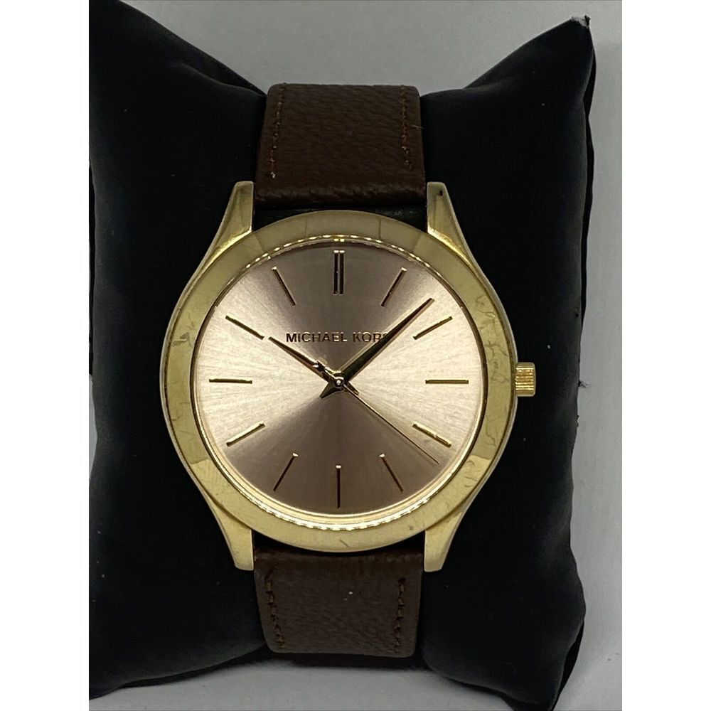 Michael Kors MK3493 Women's Brown Leather Analog Dial Quartz Genuine Watch LJ254